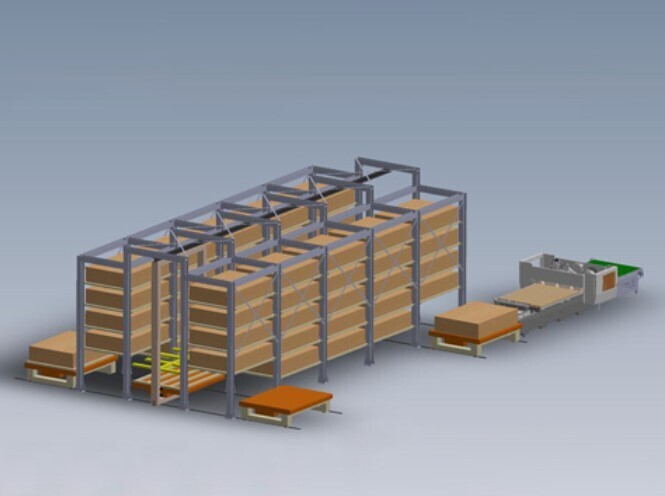 Automatic storage system for sheet material