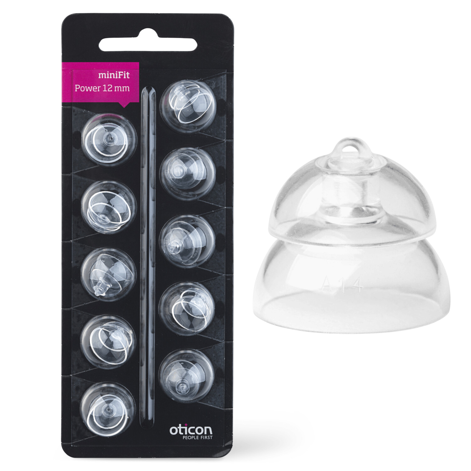 Oticon miniFit 12mm Power Domes - 10pk