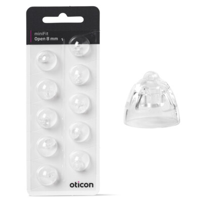 Oticon miniFit 8mm Open Domes - 10pk