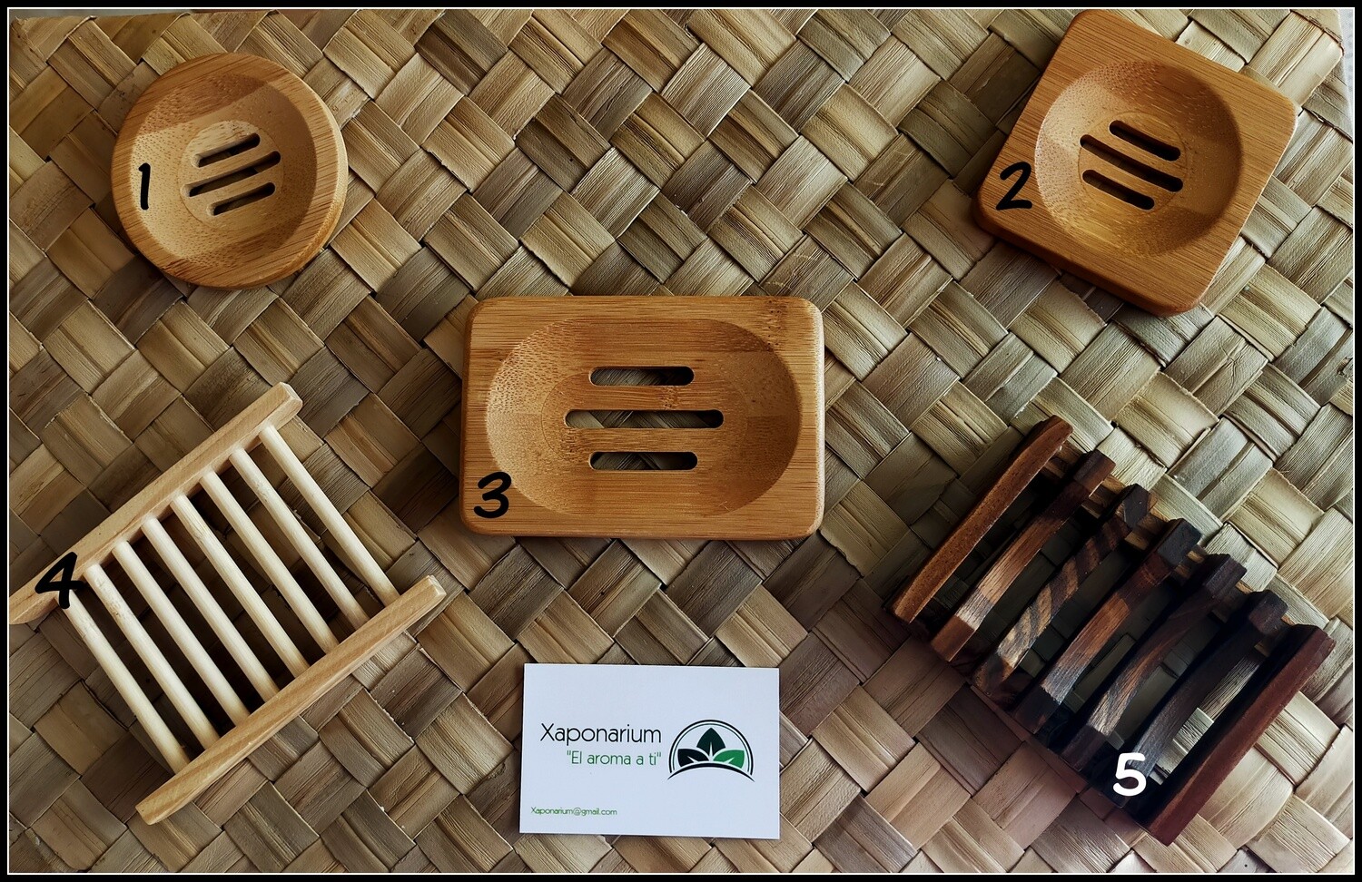 Jabonera de Madera de Bambú/Cerámica