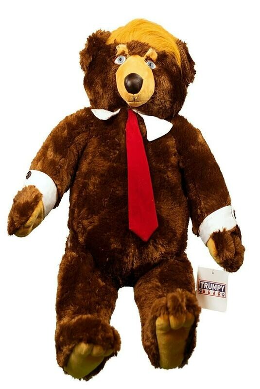 Trumpy Bear Super Plush Bear with Flag-Themed Blanket and Certificate of Authenticity.
