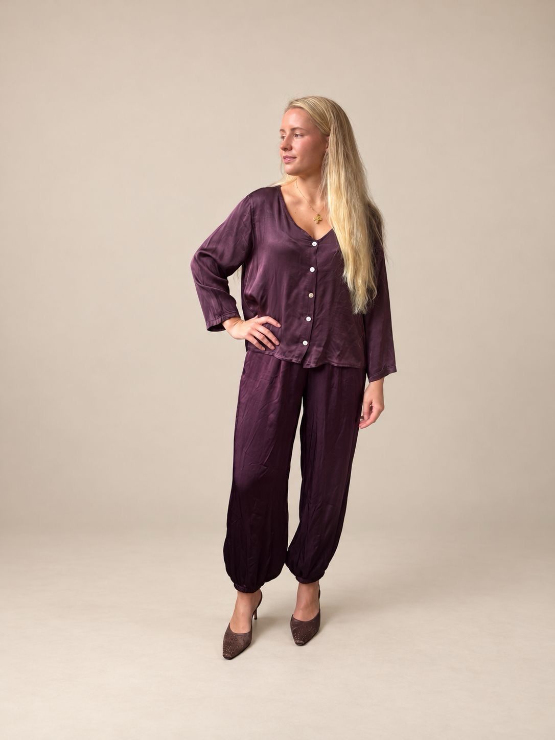 Camisa de Raso Abotonada