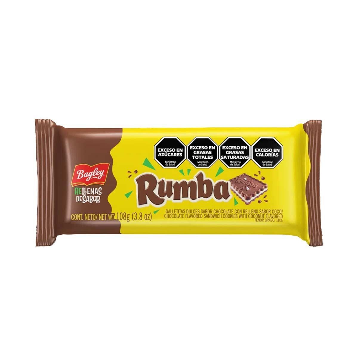 Galletitas de Chocolate Rellenas RUMBA, 112g.
Schokoladen-Doppelkekse 112g