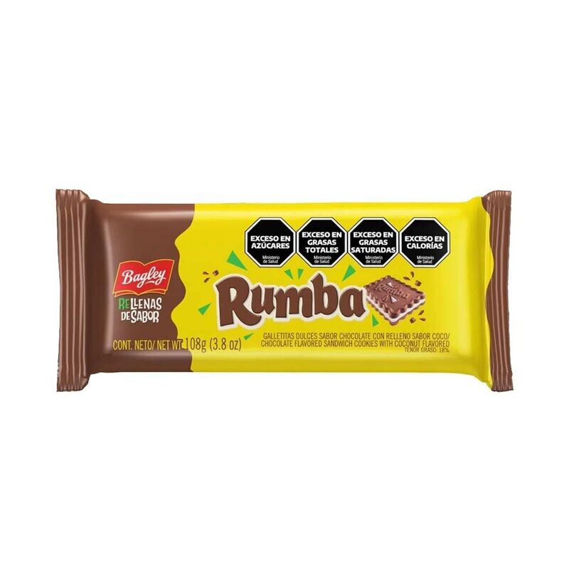 Galletitas de Chocolate Rellenas RUMBA, 112g.
Schokoladen-Doppelkekse 112g Galletitas de Chocolate Rellenas RUMBA, 112g.
Schokoladen-Doppelkekse 112g