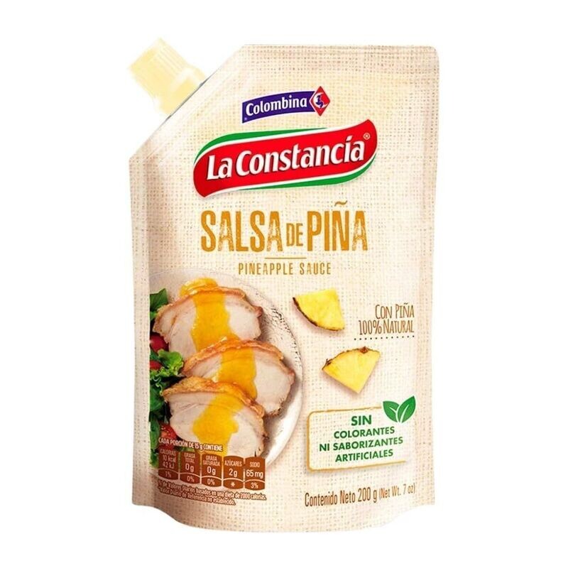 Salsa de piña La Constancia 200g.
Dip mit Ananas aus Columbien 200g Salsa de piña La Constancia 200g.
Dip mit Ananas aus Columbien 200g