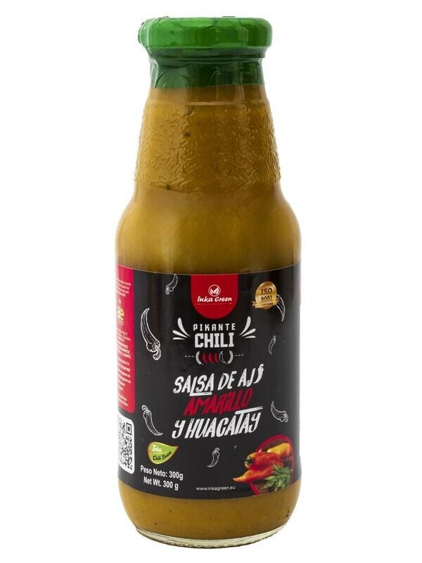 Salsa de Aji amarillo con Huacatay 300 g. Salsa aus Gelbemchili 300g. Salsa de Aji amarillo con Huacatay 300 g. Salsa aus Gelbemchili 300g.