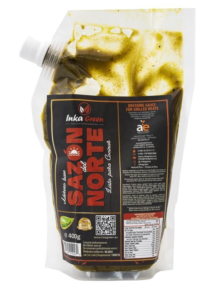Crema Sazon del norte 400g . Chilicreme aus Sazon del norte400g. inka green