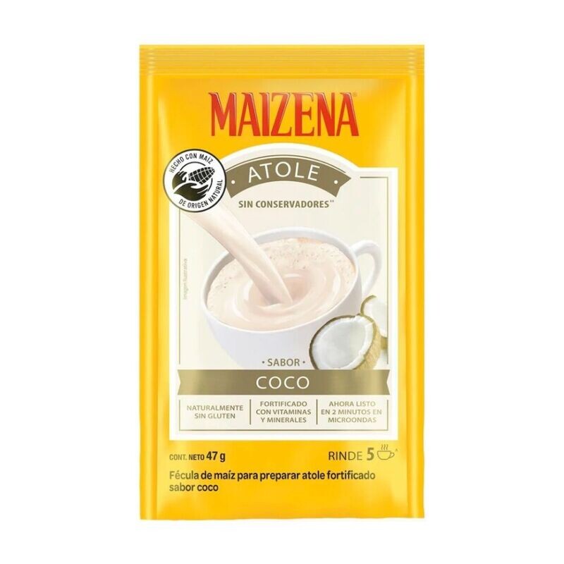 Maizena Coco Maizena Atole-Pulver, Kokosnuss-Geschmack, 47 g Maizena Coco Maizena Atole-Pulver, Kokosnuss-Geschmack, 47 g