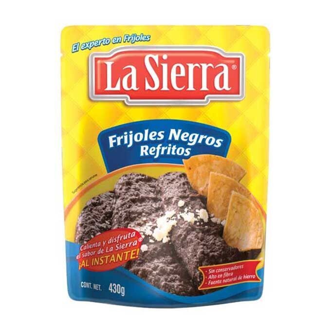 Frijoles Refritos  Negros 430g. Schwarzen Bohnenmus  430 g. La Sierra Bolsa