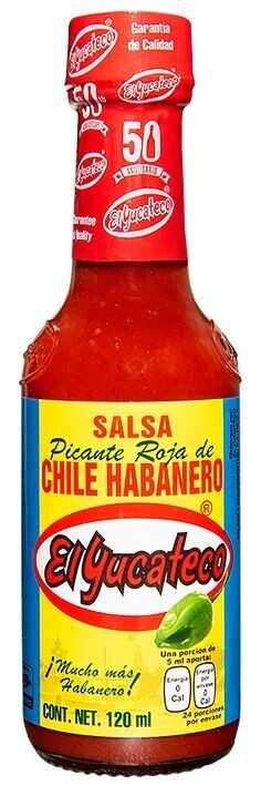 Salsa Roja de Chile Habanero - El Yucateco 120ml Salsa Roja de Chile Habanero - El Yucateco 120ml
