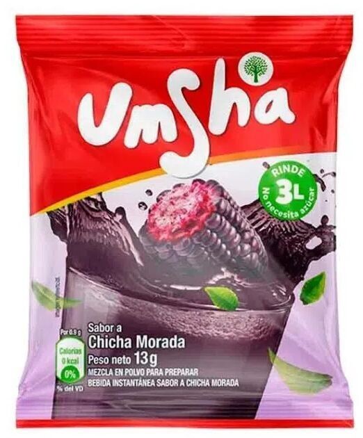 Refresco Chicha Morada UMSHA Erfrischungsgetränk in Pulver Lila Mais Geschmack Refresco Chicha Morada UMSHA Erfrischungsgetränk in Pulver Lila Mais Geschmack