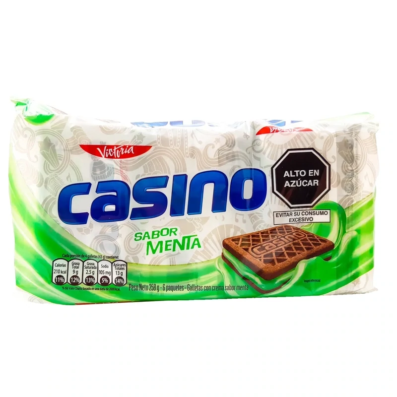 Paquete de 6 unid.Galletas Casino MENTA 6 Pack Keks Pfefferminze aus Peru Paquete de 6 unid.Galletas Casino MENTA 6 Pack Keks Pfefferminze aus Peru