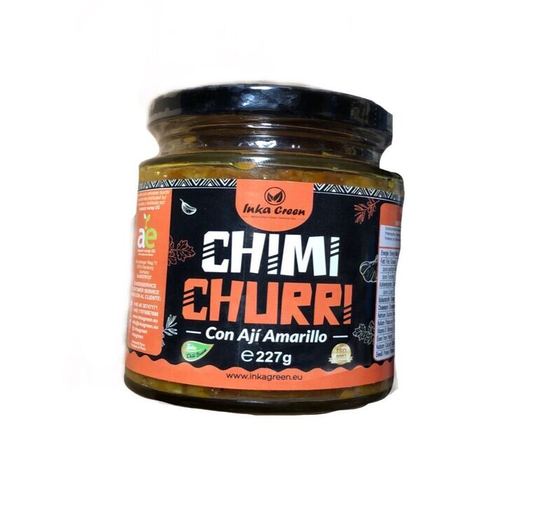 Chimichuri Con Aji Amarillo Pasta 240g. Paste für Fleischgerichte 240g aus Peru Inka green Chimichuri Con Aji Amarillo Pasta 240g. Paste für Fleischgerichte 240g aus Peru Inka green
