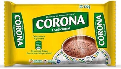 Chocolate Corona 250gr
Trinkschokolade aus Kolumbien, 100% Kakao, 250g