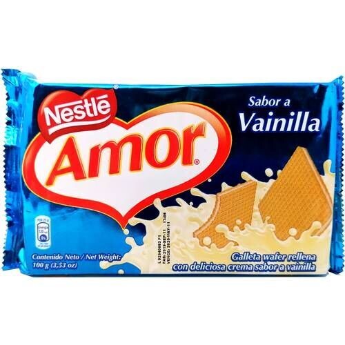 Galletas Wafer Amor sabor Vainilla 100g Nestle Galletas Wafer Amor sabor Vainilla 100g Nestle