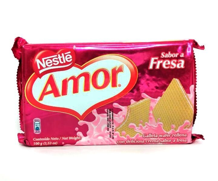 Galletas Wafer Amor sabor Fresa 100g Nestle Galletas Wafer Amor sabor Fresa 100g Nestle