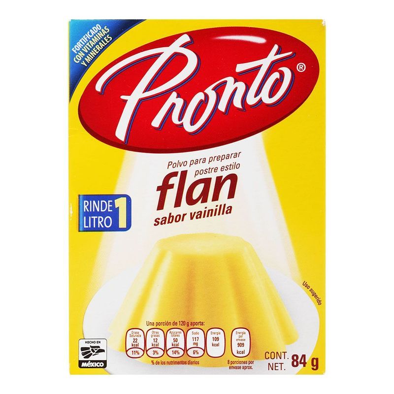Pronto Flan sabor Vainilla 84g Pronto Flan sabor Vainilla 84g