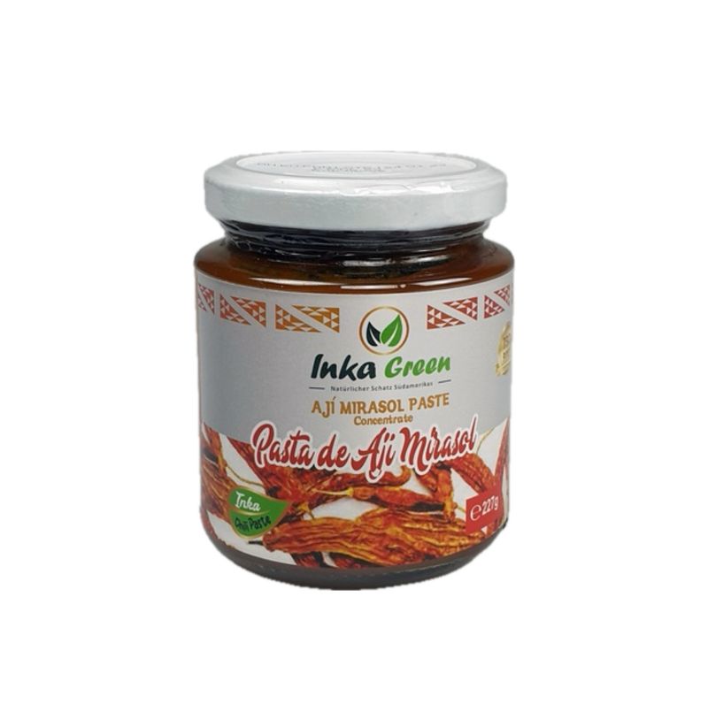 Pasta de Ají mirasol 227g.
Pasta de Mirasol Chili aus Peru 227g. Pasta de Ají mirasol 227g.
Pasta de Mirasol Chili aus Peru 227g.