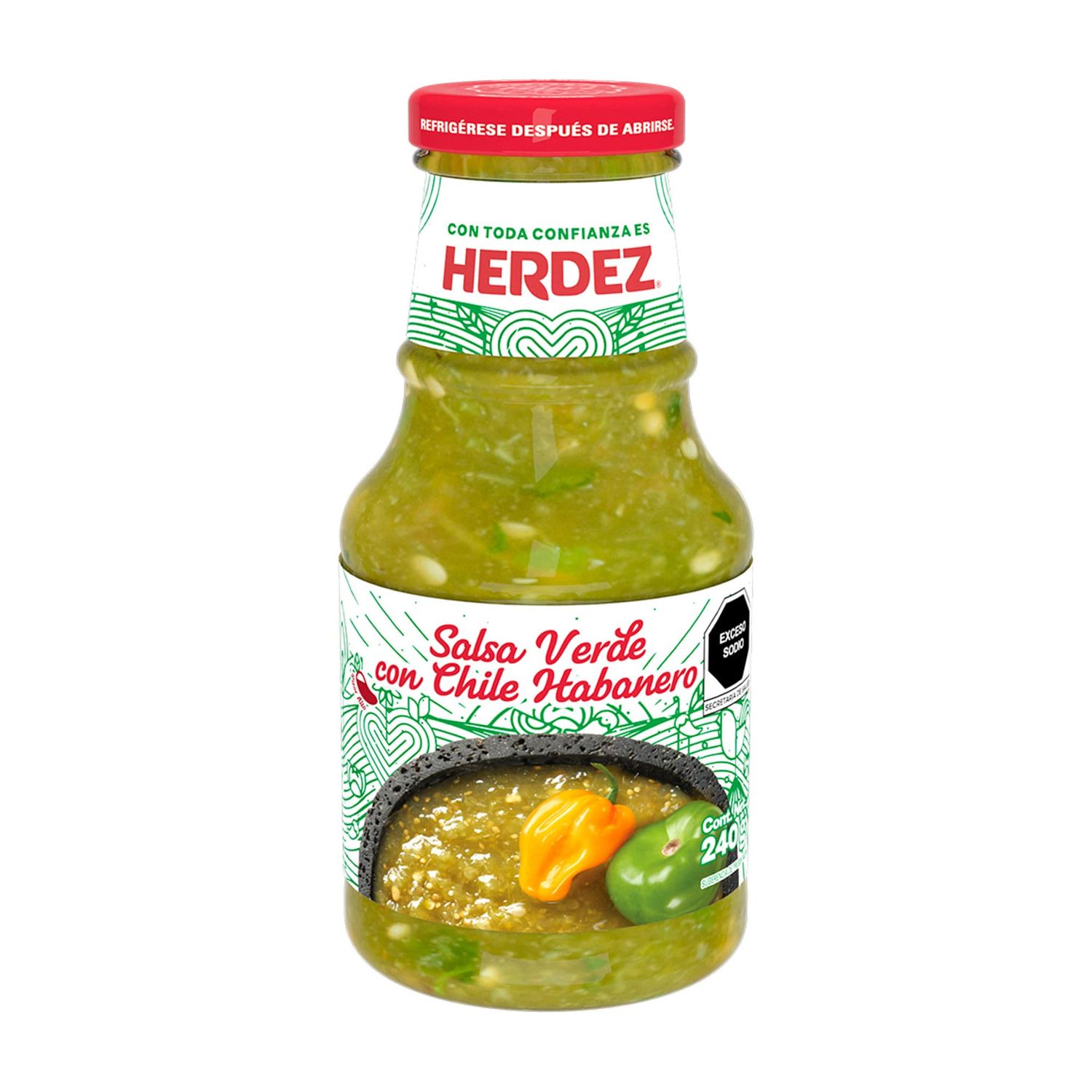 Salsa Verde Picante con chile habanero (scharf) von Herdez 453g Salsa Verde Picante con chile habanero (scharf) von Herdez 453g