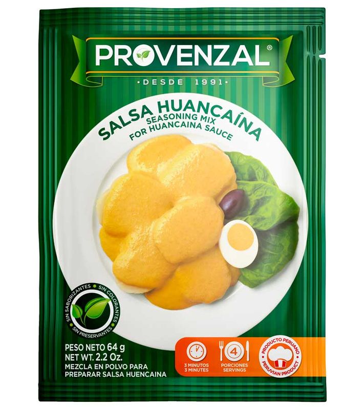 Base   PROVENZAL para Huancaina 64g.
Gewürzmischung für Huancaína 64 g.