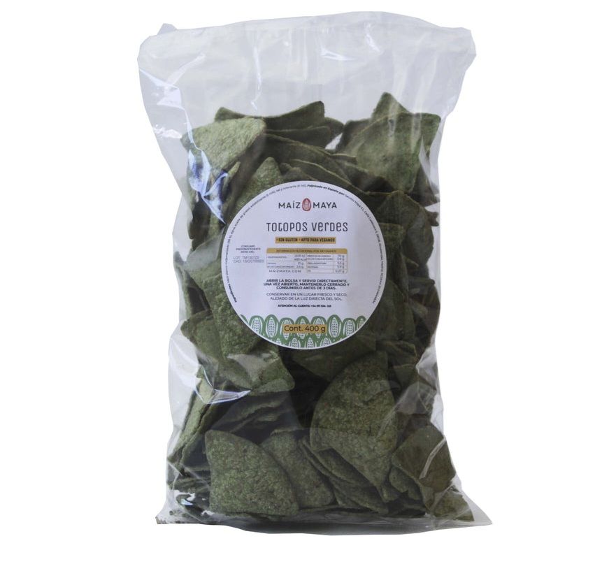 Totopos Verdes Original  400 g Tortilla Chips (Totopos) Maiz Maya