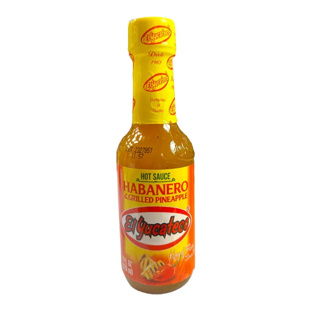 Salsa Habanero y Grilled pineapple 120ml - El Yucateco 120 ml.