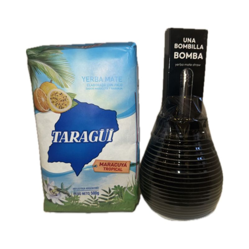 SET Mate Ceramica con bombilla, yerba y cebillo limpiador