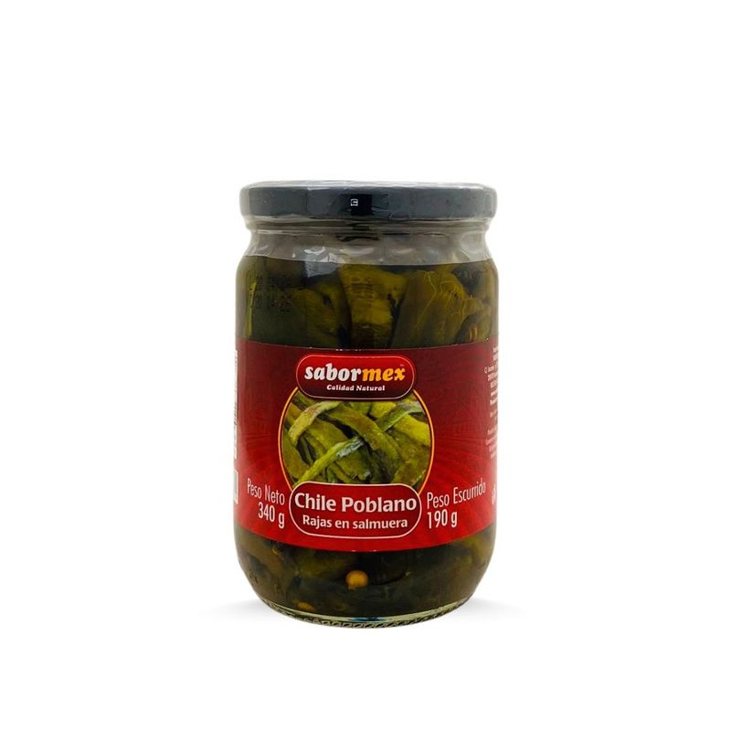 Rajas de Chile Poblano Sabor Mex 340g