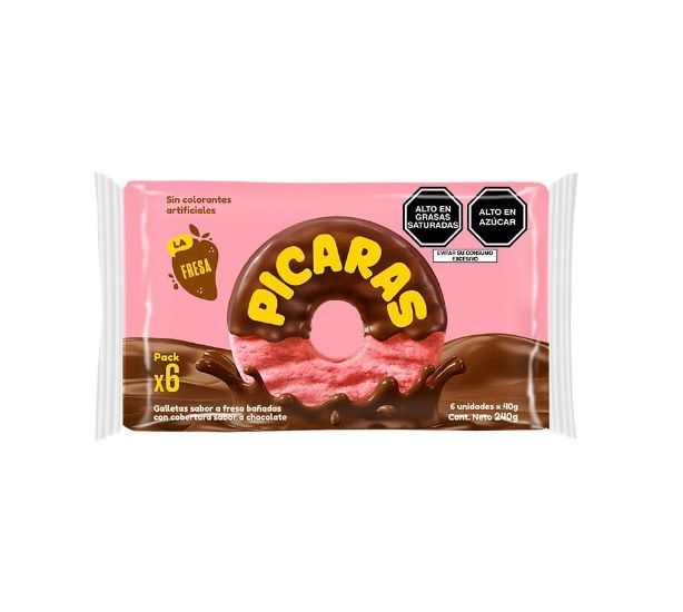 Paqueta x 6  PICARA Fresa 40 g. Kekse aus Peru mit Erdbeer