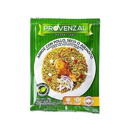 Base de Arroz con Pollo/Seco/Aguadito 58 g. Gewürzmischung für Arroz con Pollo 58 g. Base de Arroz con Pollo/Seco/Aguadito 58 g. Gewürzmischung für Arroz con Pollo 58 g.
