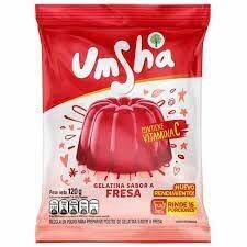 Gelatina UMSHA Fresa 120g. Wackelpudding Erdbeere 120g.