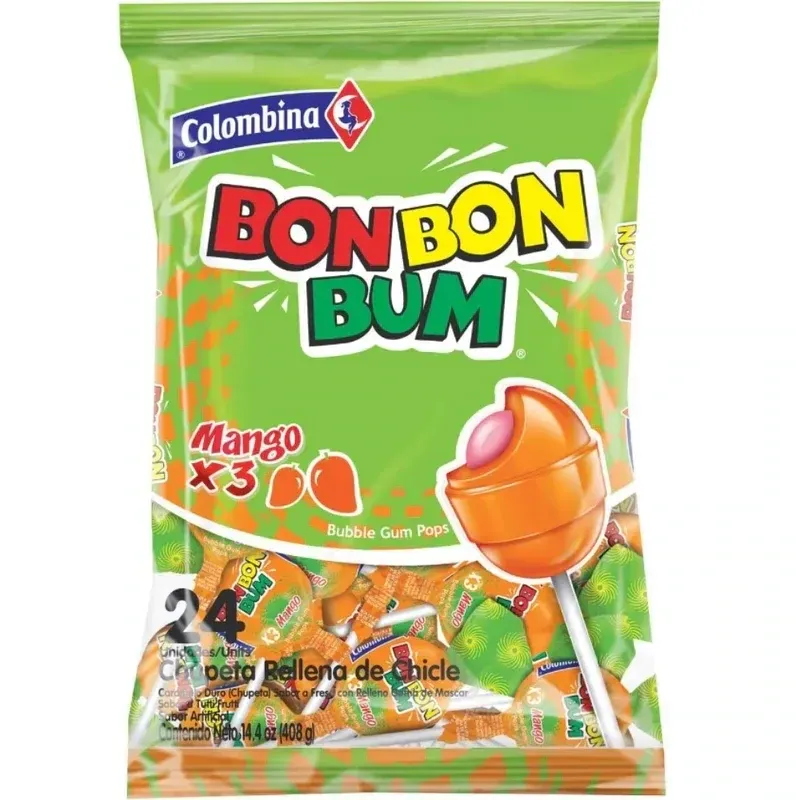 Bon Bon Bum de mango 24 Unid. Lutscher Bon Bon Bum 24 St. Bon Bon Bum de mango 24 Unid. Lutscher Bon Bon Bum 24 St.