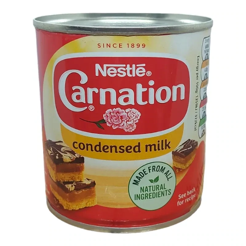 Leche condensada Carnation Nestlé 397g. Gezuckerte Kondesmilch Nestlé 397g. Leche condensada Carnation Nestlé 397g. Gezuckerte Kondesmilch Nestlé 397g.