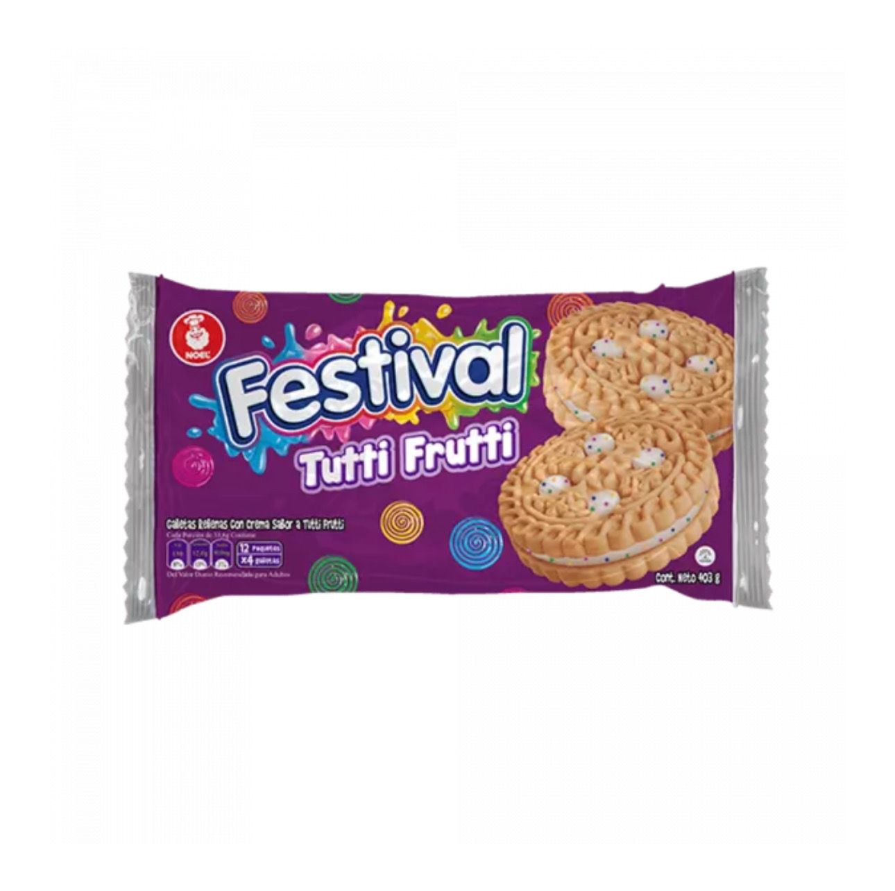 Galleta Festival tuti fruti Unidad Keks aus Kolumbien Pro Stück.