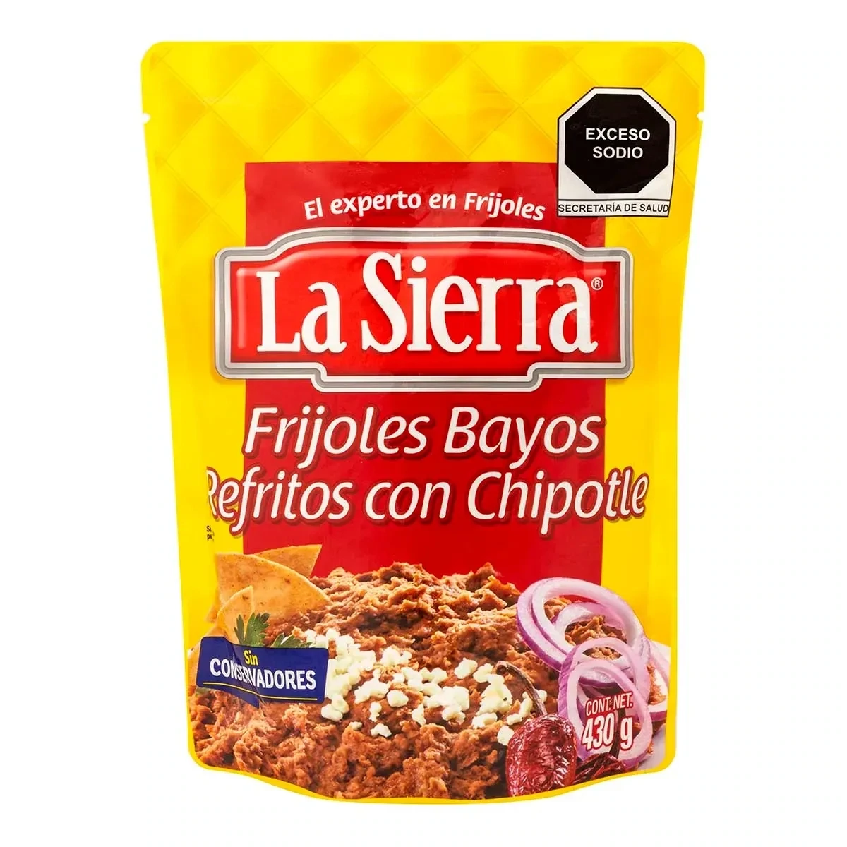 Frijoles La Sierra Bayos con Chipotle Refritos 430g