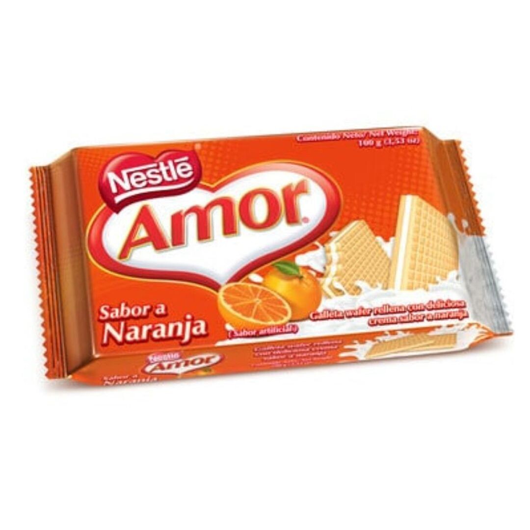 Galletas Wafer Amor sabor Naranja 100g Nestle