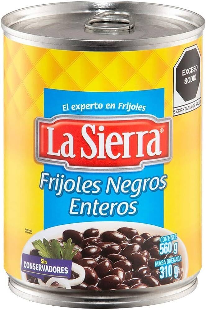 Frijoles negros enteros Ganze Schwarze Bohnen (gewürzt), Dose 560g La Sierra Frijoles negros enteros Ganze Schwarze Bohnen (gewürzt), Dose 560g La Sierra