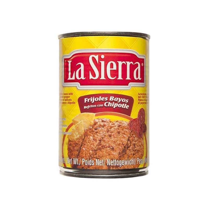 Frijoles bayos refritos con chipotle la sierra