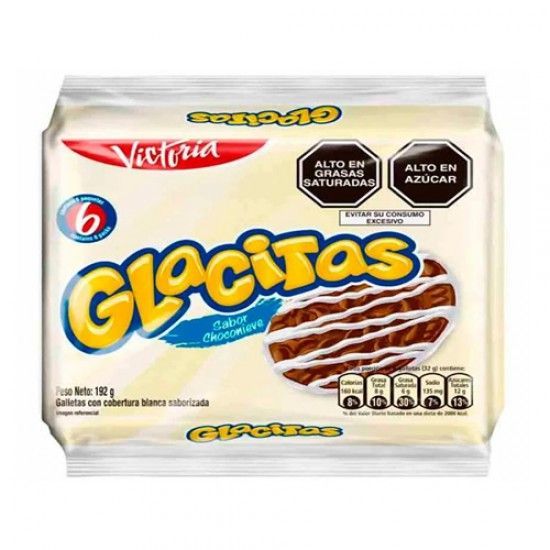 Paquete de 6 unid.Galletas Glacitas Choconieve 30g