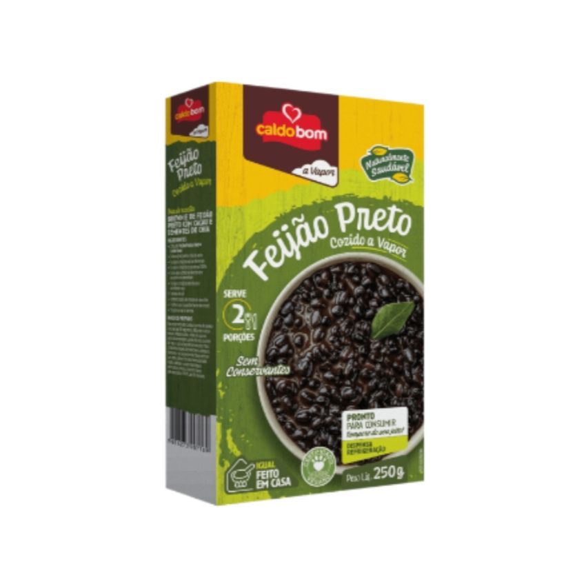 CALDO BOM Schwarze Bohnen, dampfgegart - Feijão Preto