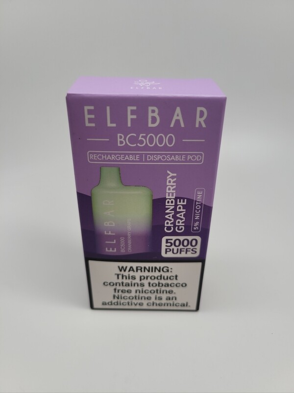 ElfBar BC5000 Disposable Cranberry Grape (no exchanges or returns on sale products) ElfBar BC5000 Disposable Cranberry Grape (no exchanges or returns on sale products)