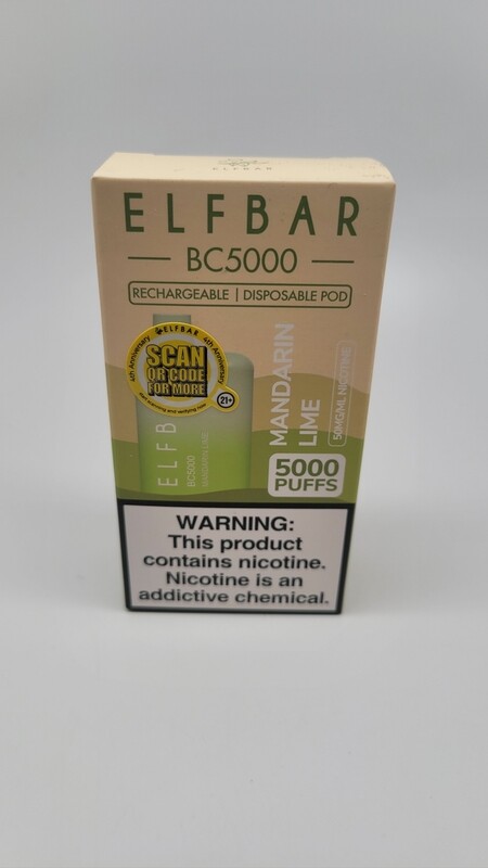 ElfBar BC5000 Disposable Mandarin Lime (no exchanges or returns on sale products) ElfBar BC5000 Disposable Mandarin Lime (no exchanges or returns on sale products)