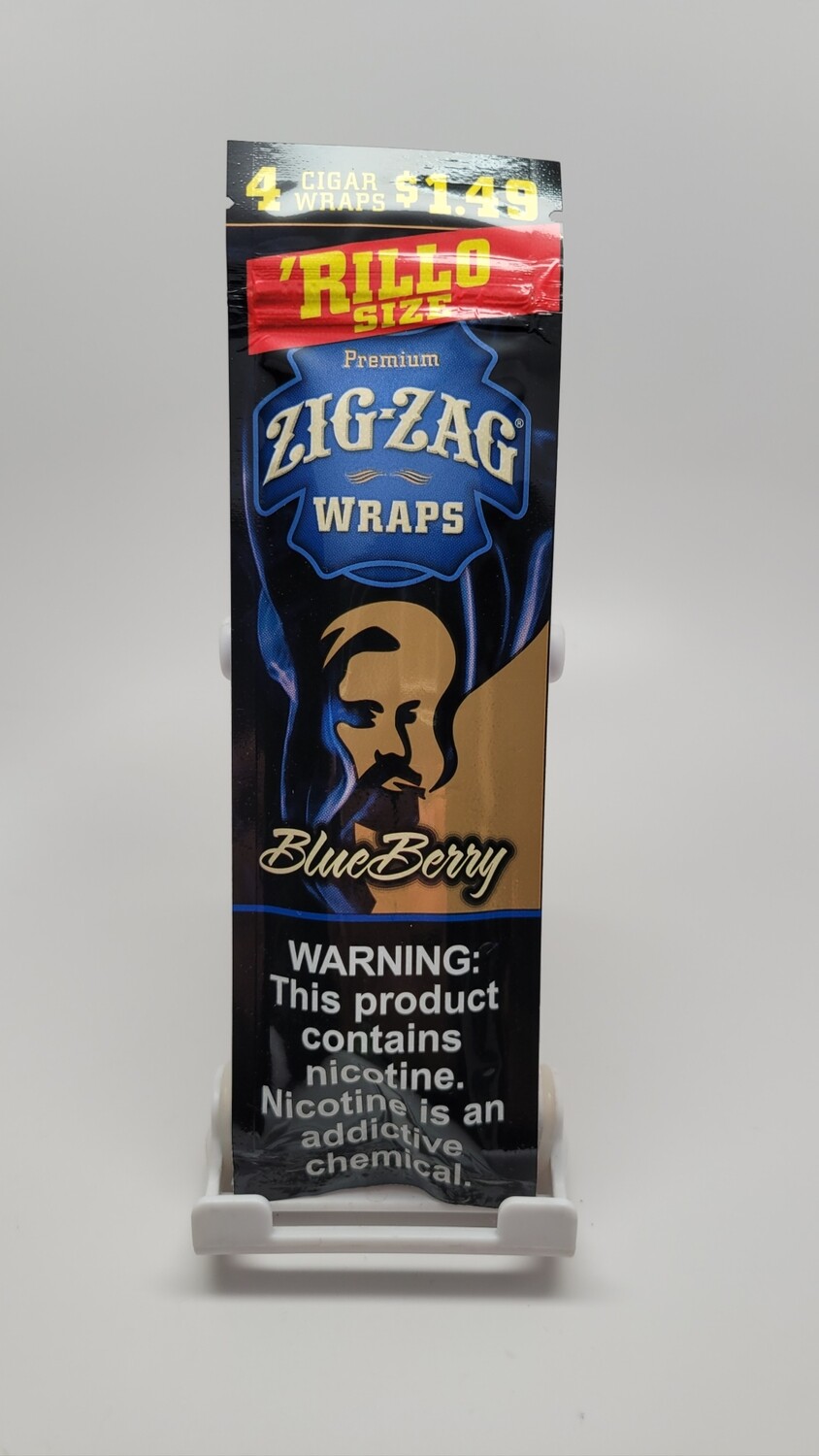 Zig Zag Rillo size Wraps 4 pack Blueberry 