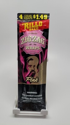 Zig Zag Rillo size Wraps 4 pack Pink