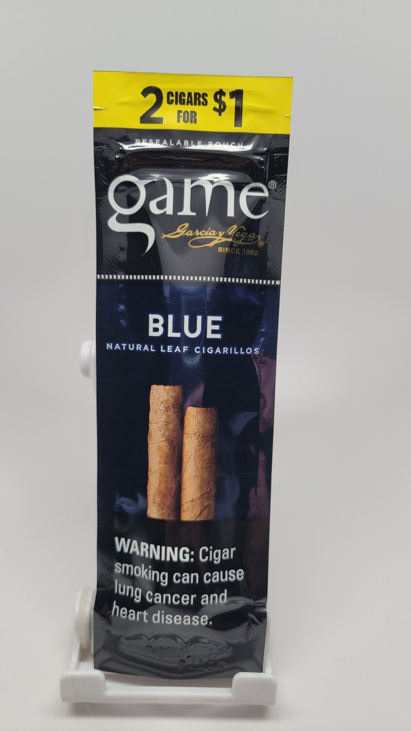 Game 2 natural leaf Cigarillos Blue