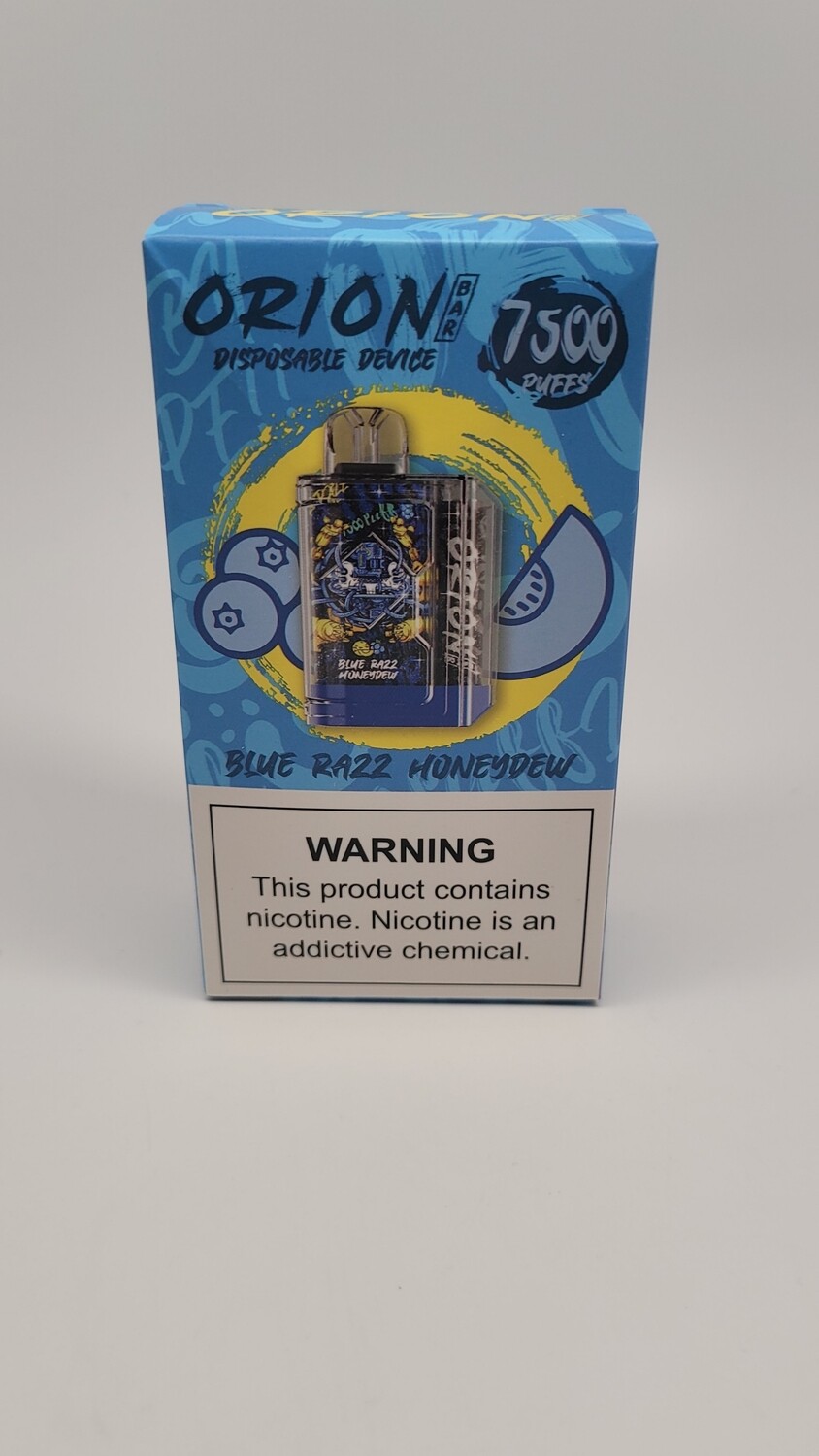 Orion Bar Disposable 7500puff Blue Razz Honeydew
