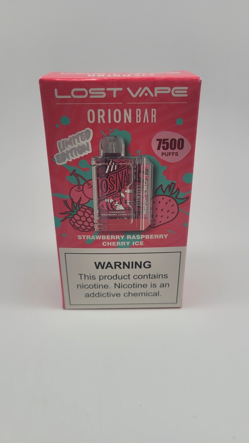 Orion Bar Disposable 7500puff Strawberry Raspberry Cherry Ice