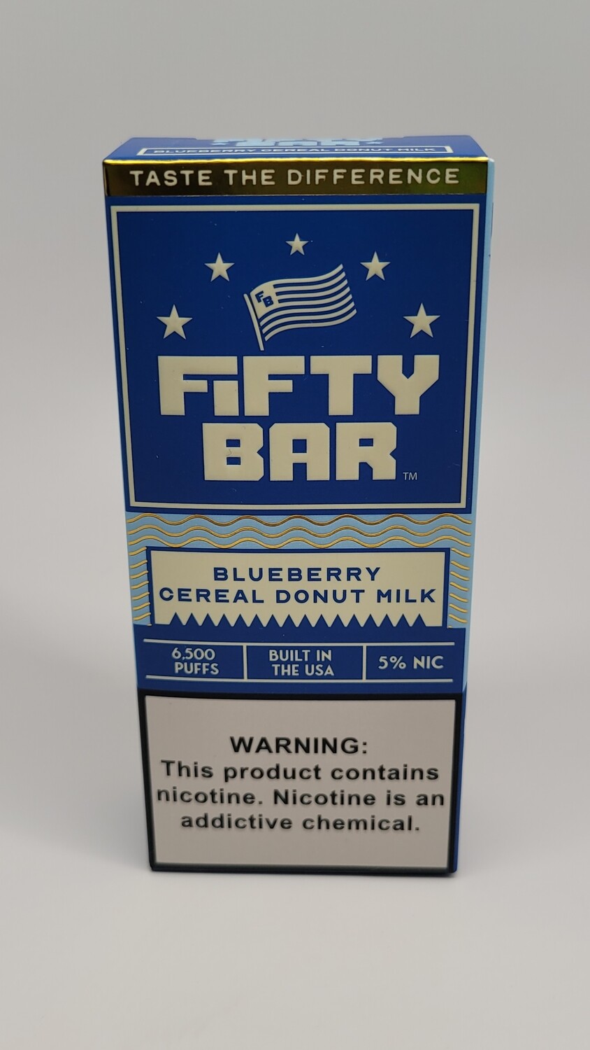 Fifty Bar Disposable 6500puffs Blueberry Cereal Donut Milk
