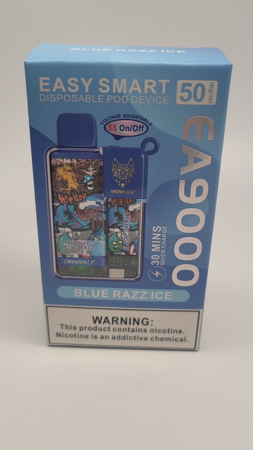 Snowwolf Easy Smart Ea9000 Disposable Blue Razz Ice
