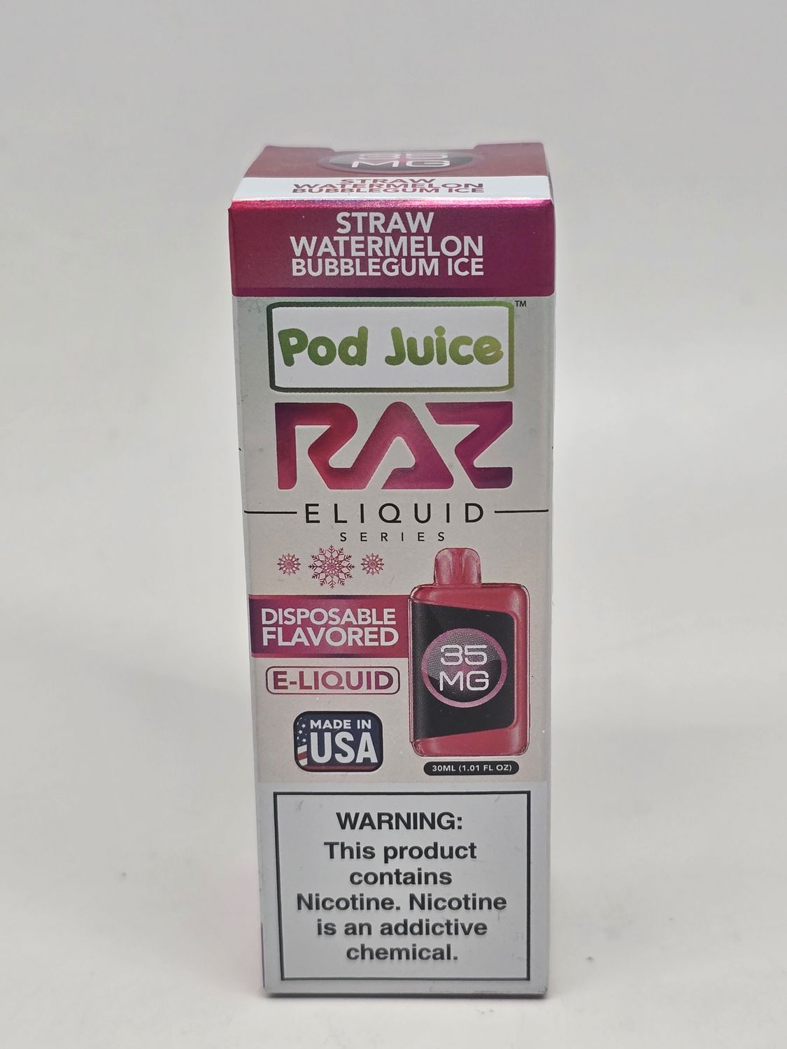 Pod Juice Salt 30ml Straw Watermelon Bubblegum Ice